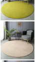 Round Coral Velvet Carpet for Living Room Coffee Table Floor Rug Short Plush Foot Mat for Children's Play